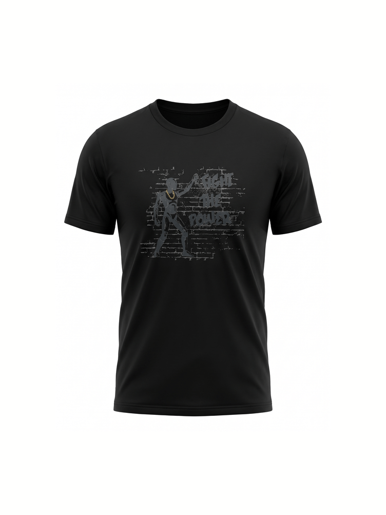 Unisex Hip Hop Bad Boy Bot black graphic tee on organic cotton | Vinyl Coffee UK