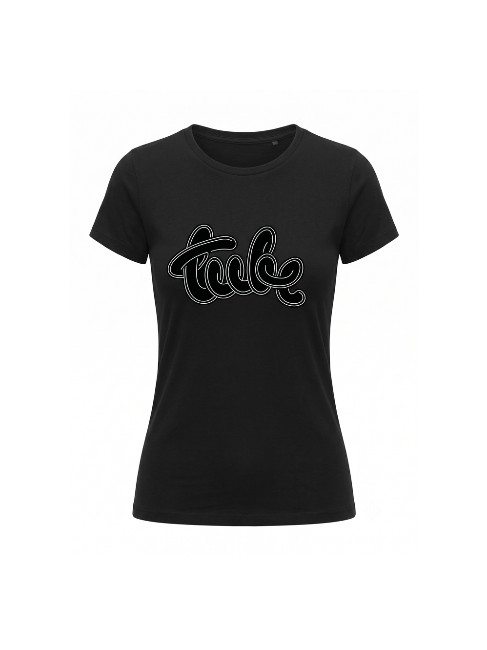 Women's The Tube Iconic Music Show black graphic tee on organic cotton | Vinyl Coffee UK